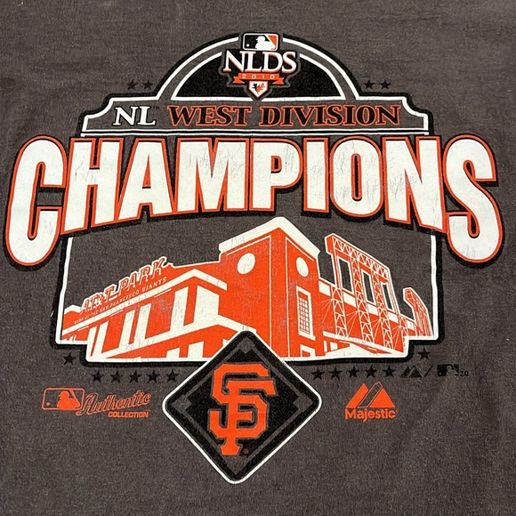 Vintage SF Giants 2010 West Division Champs T-shirt. 100% Cotton Men XXL. Sharp! - Picture 2 of 8